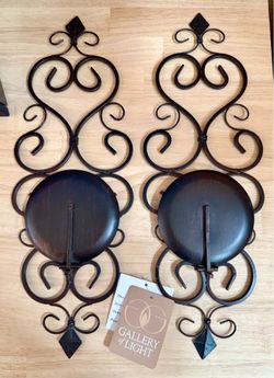 2 x Fleur-de-Lis Metal Candle Sconces from Wayfair