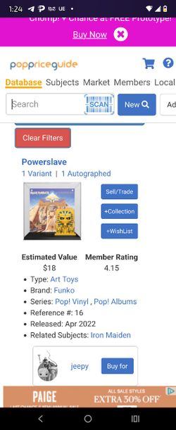 Iron Maiden Power Slave Pop