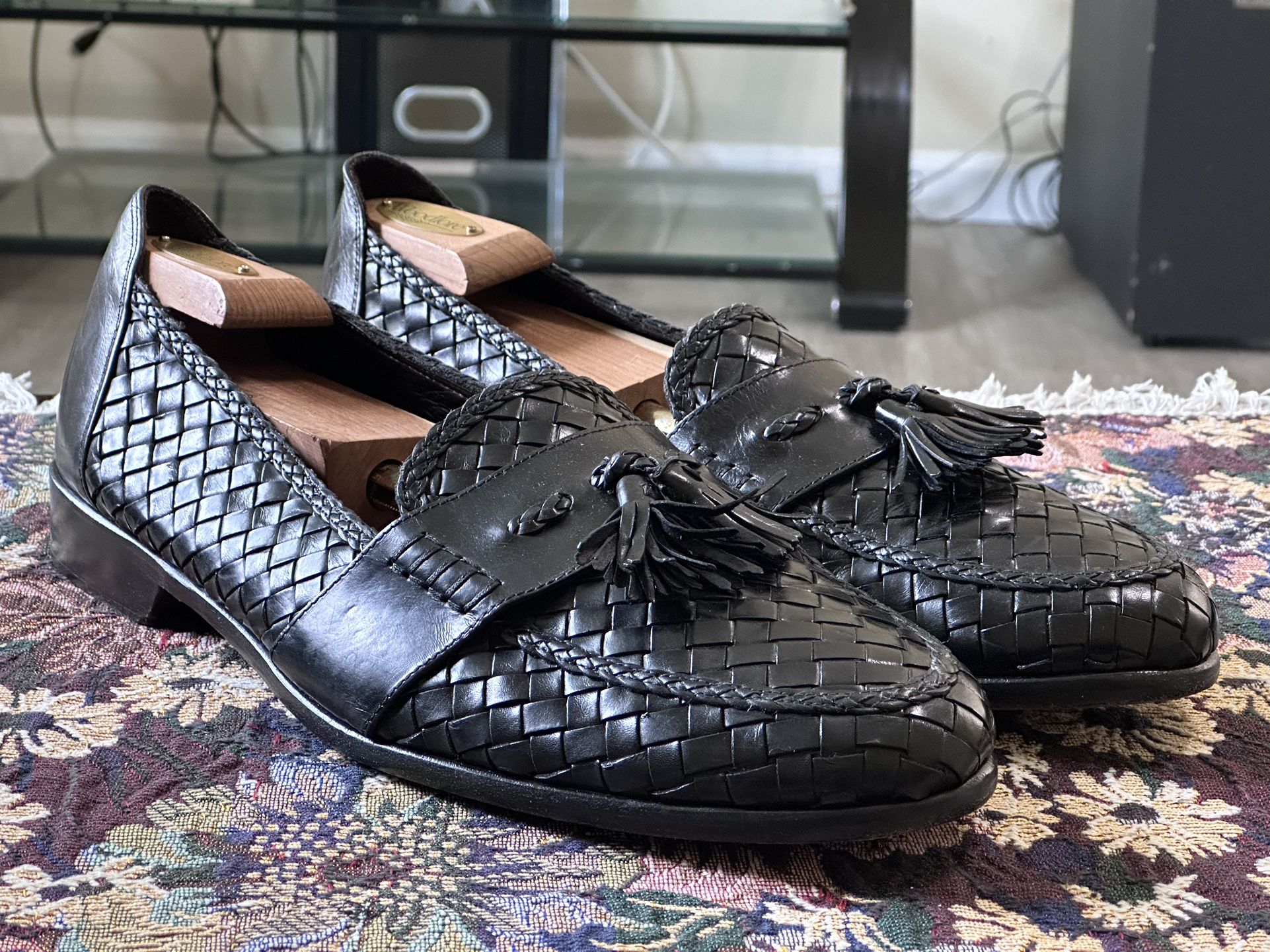 Cole Haan Bragano Tassels Woven Brown Leather Men display picture 3