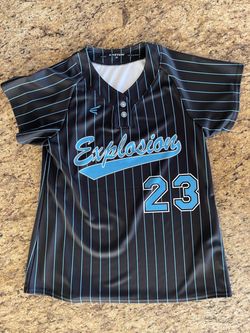 Explosion Softball pinstriped  uniform and jerseys