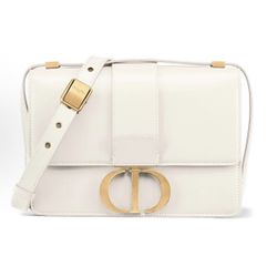 DIOR 30 Montaigne Montaigne Metal Logo Glooss Cow Leather Box Bag Shoulder Bag(168)48