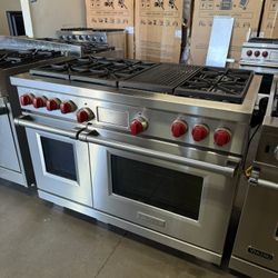 Wolf 48” Stainless Steel Dual Fuel Gas Range Stove 