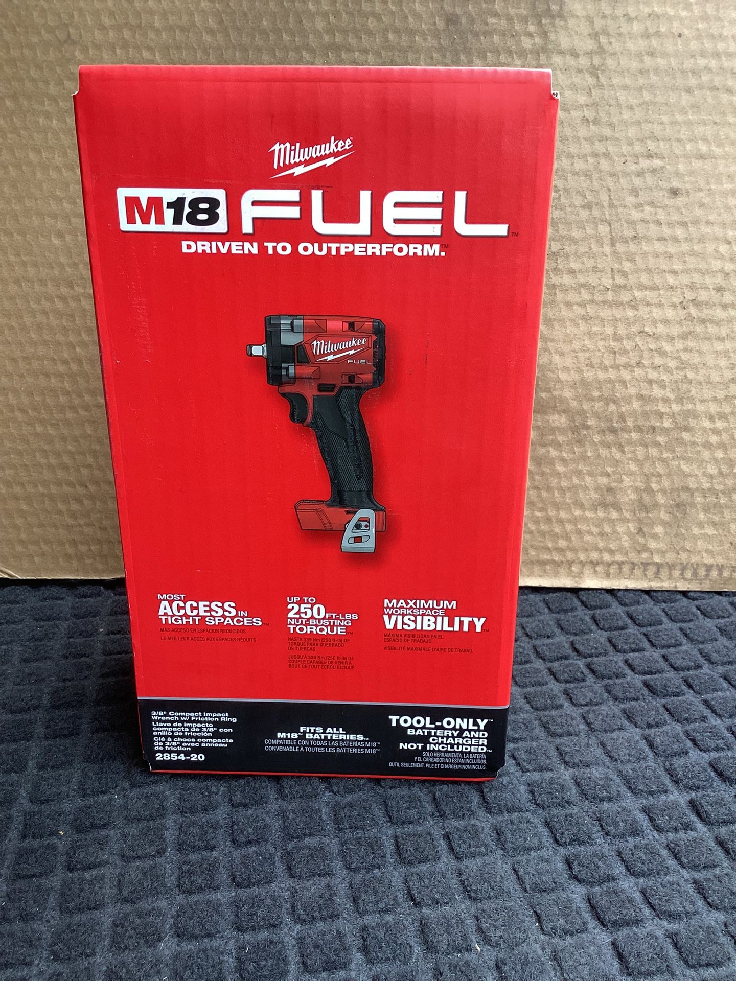 MILWAUKEE M18 FUEL GEN-3 18V LITHIUM-ION BRUSHLESS CORDLESS 3/8-IN COMPACT IMPACT WRENCH WITH FRICTION RING 250-FT LBS OF TORQUE ( TOOL ONLY )