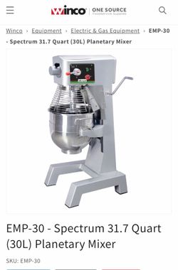 Spectrum planetary mixer 30 quart