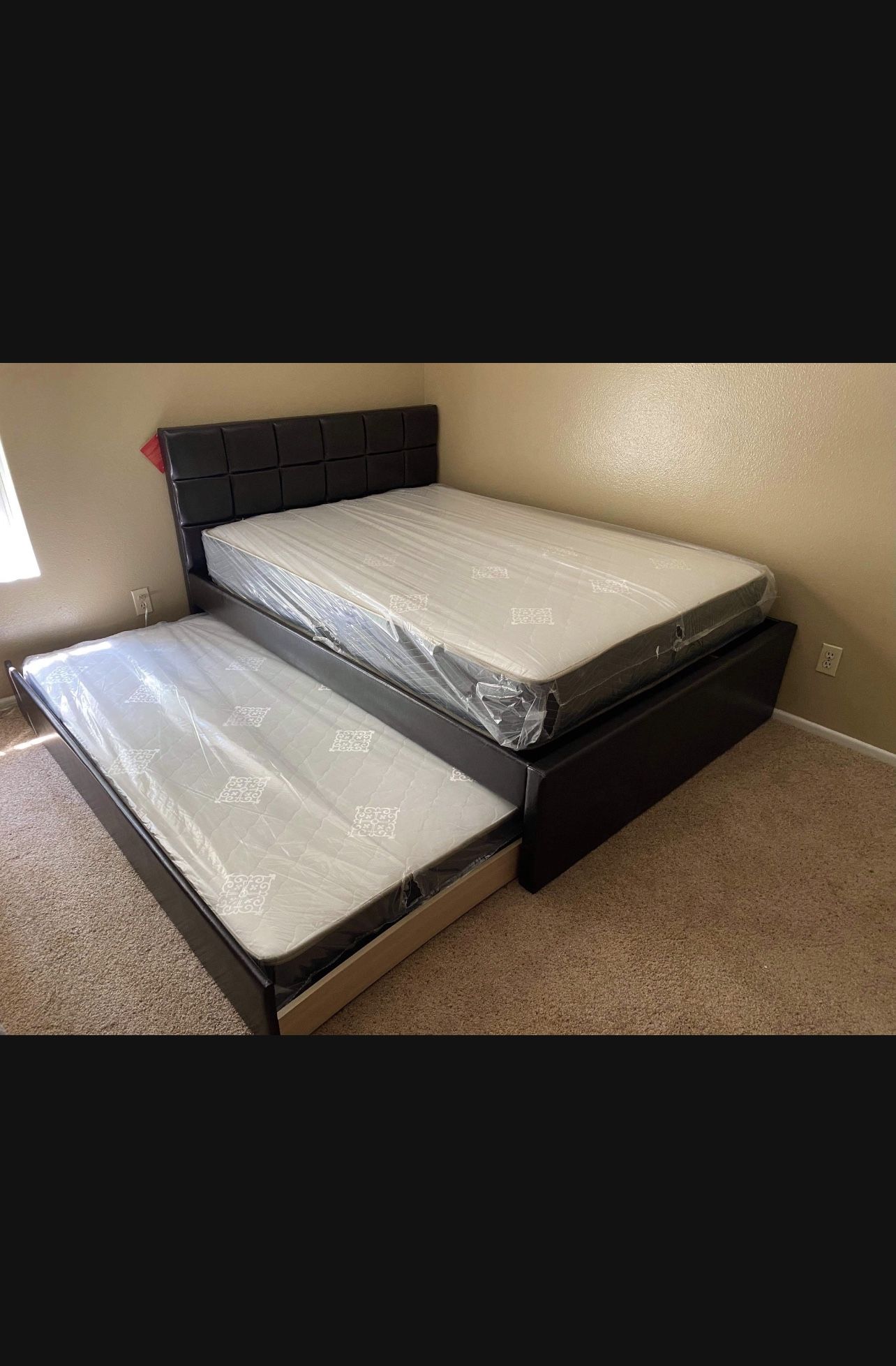 Full Over Twin Trundle Bed With Mattresses Only