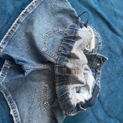 Blue Denim Jeans with Contrast Stitching