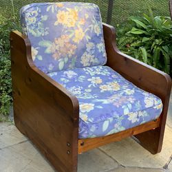 Very Unique Wooden Chair With Floral Print
