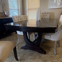 Dinning Table For 6, Rectangular, Cappuccino, Wood