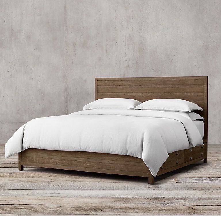 Cal King Restoration Hardware Printmakers Storage Bed