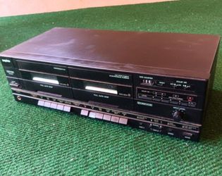 Vintage SANYO RDW-389 DUAL CASSETTE DECK WORKS!