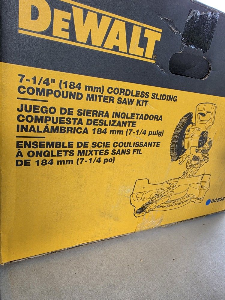 For Sale DEWALT 20V CORDLESS 7-1/4" SLIDING MITER SAW KIT. $280