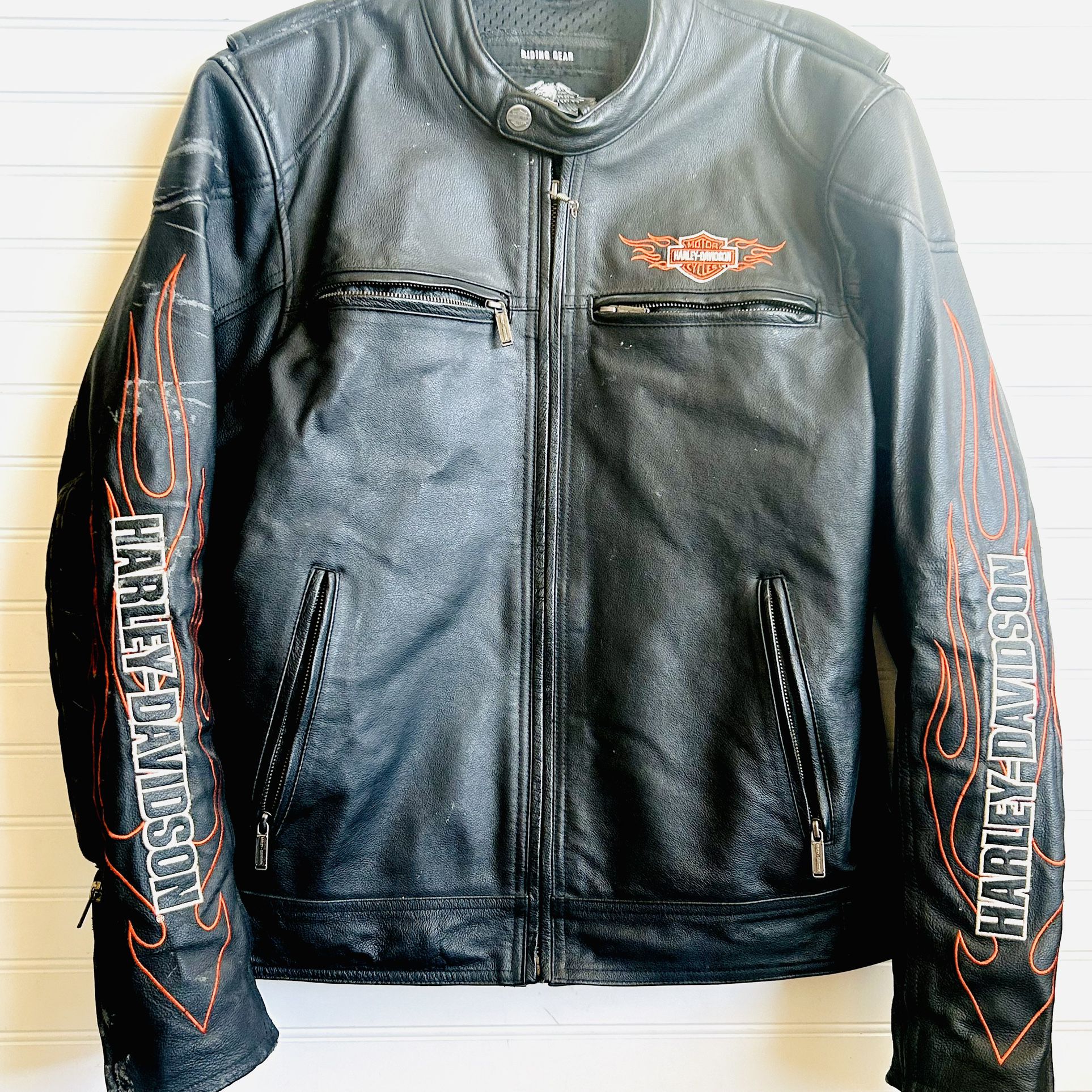 Harley Davidson Pigskin Leather Riding Jacket Black