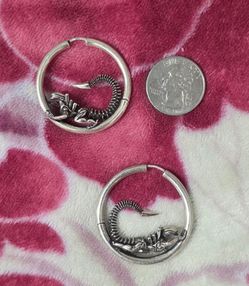 Alien hoop earrings