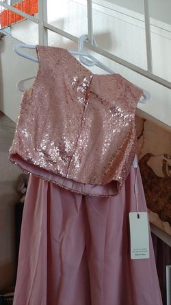 Rose gold top and skirt (two piece dress)