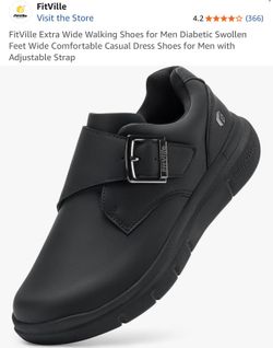 New men’s black size 12W shoes