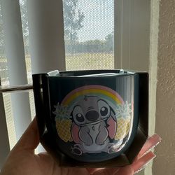 Disney Stitch Ceramic Bowl & Chopsticks 16oz Brand New /