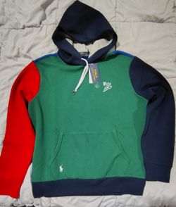 Polo Ralph Lauren Color Block Hoodie Size Medium NWT 