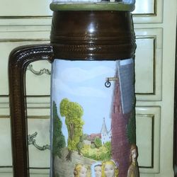 Vintage German Wedding Beer Stein 34" Tall