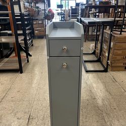 VASAGLE Slim Cabinet Narrow Storage Organizer w/ Slide Out Drawers - Gray