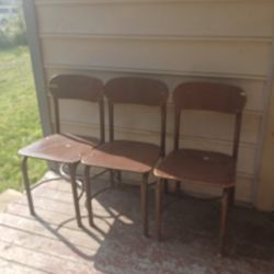 1950's Elementry School Chairs, Selling For Around $65ea. I Want $25ea. Buy All 3. I'll  Take $50
