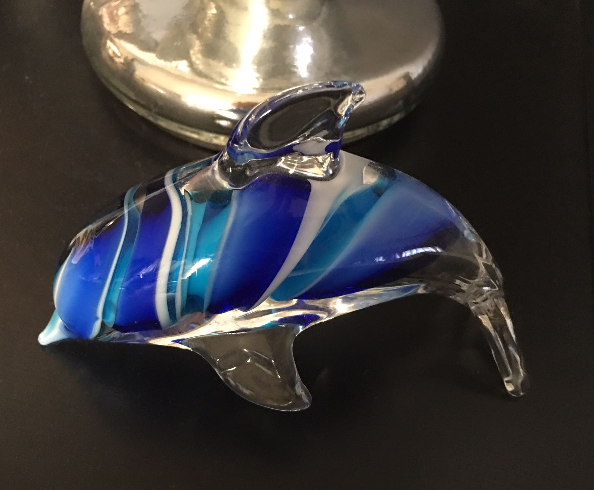 Gorgeous Heavy Murano Glass Dolphin 🐬 Collectible Figurine
