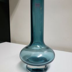 Waterford Marquis Samba Smoky Blue Art Glass Bud Vase Signed
