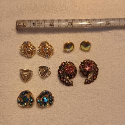 5 Pair Sparkling Clip-on Earrings 
