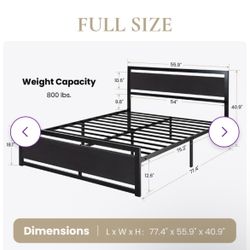 Full Sized Metal Bed Frame 