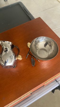 Michael Aram designed metalwork small bowl and pitcher