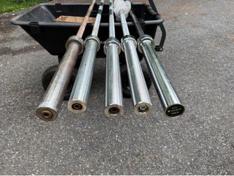 Five 7ft Olympic Barbells Available – $60 to $120