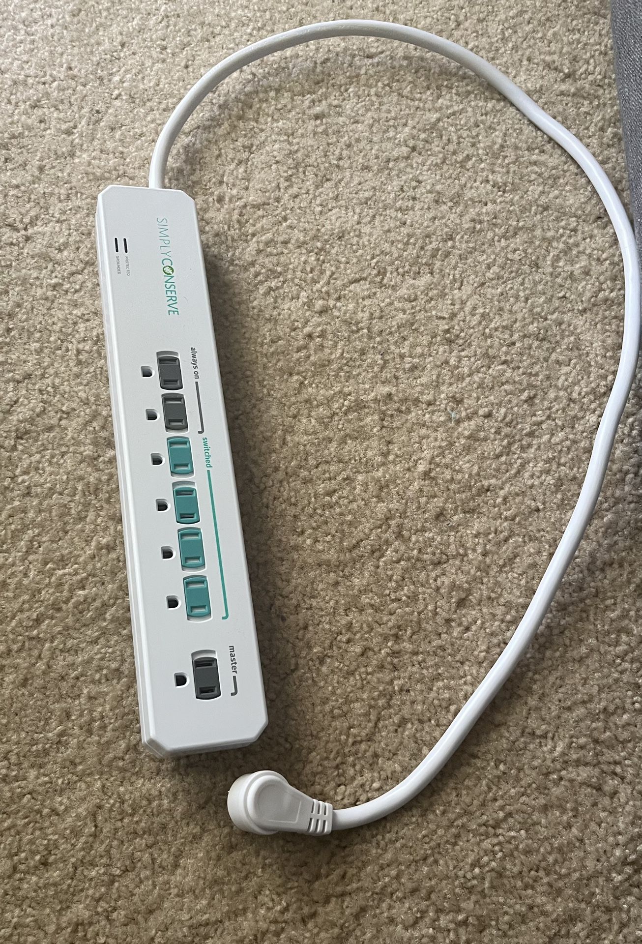 Simply Conserve 3 ft. 7-Outlet Energy-Saving Advanced Surge Protector