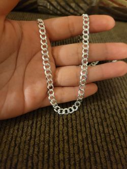 Italy 925 Solid Sterling Silver Diamond Cut Reversible 2-in-1 Cuban Link Chain for Men Women 22" Plata Italiana 925 Cadena Cubana 22" Unisex