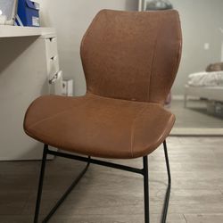 BROWN FAUX LEATHER DESK CHAIR