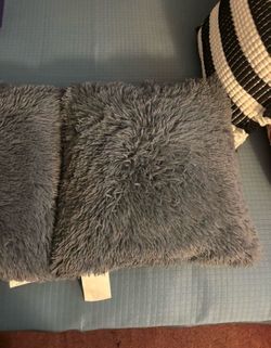 Furry Grey Pillows