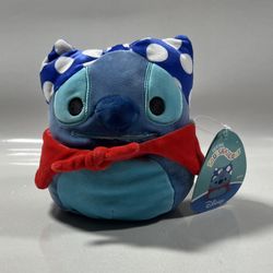NWT Original Squishmallows 6.5" Stitch In Super Hero Costume 