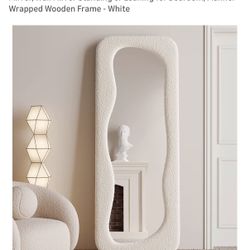 Boucle Fabric Full Length Mirror 
