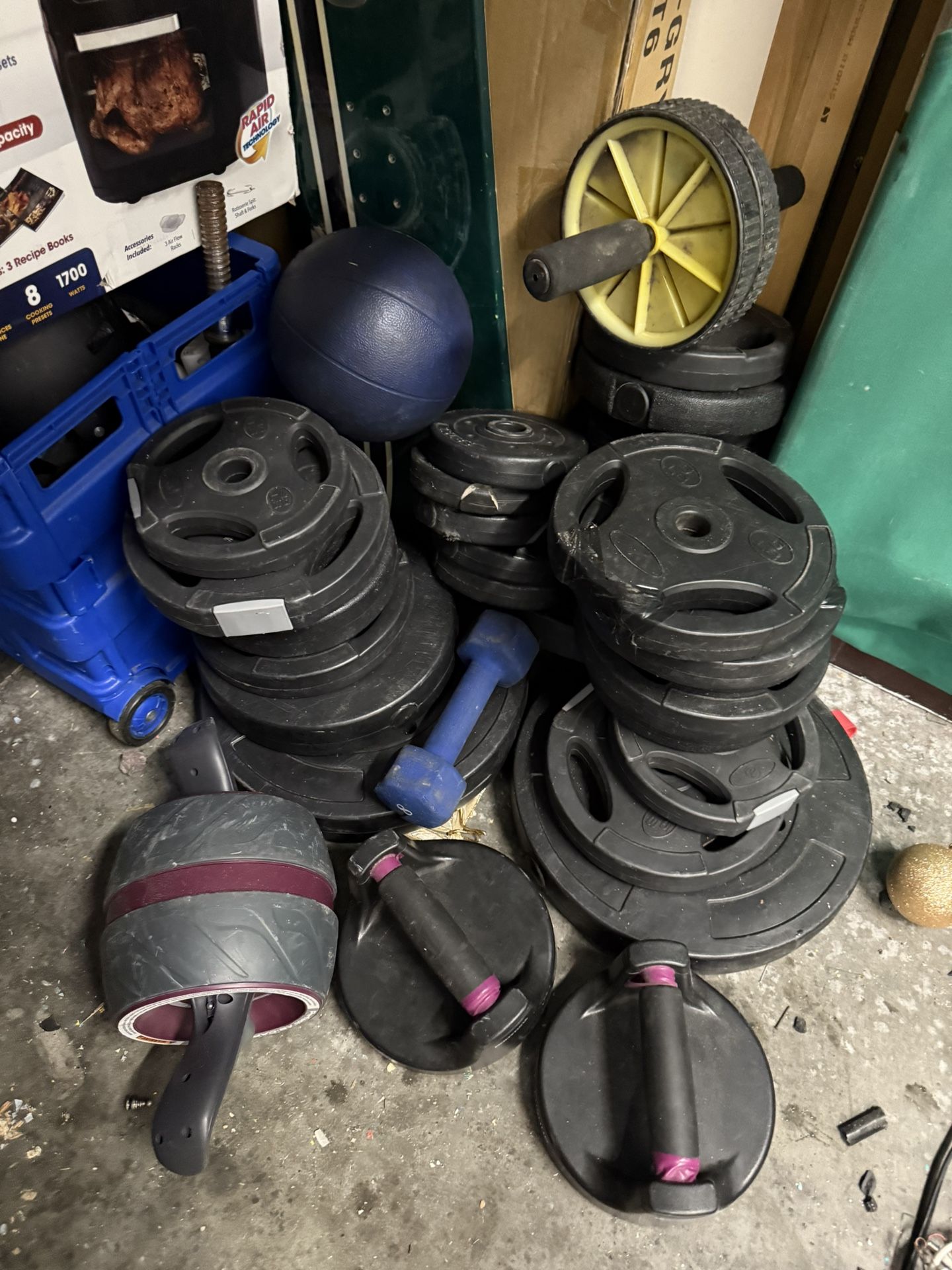 Weight Plates And Other Fitness Equipment For $130