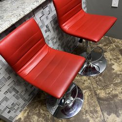 Red Bar Stools (2 pcs)