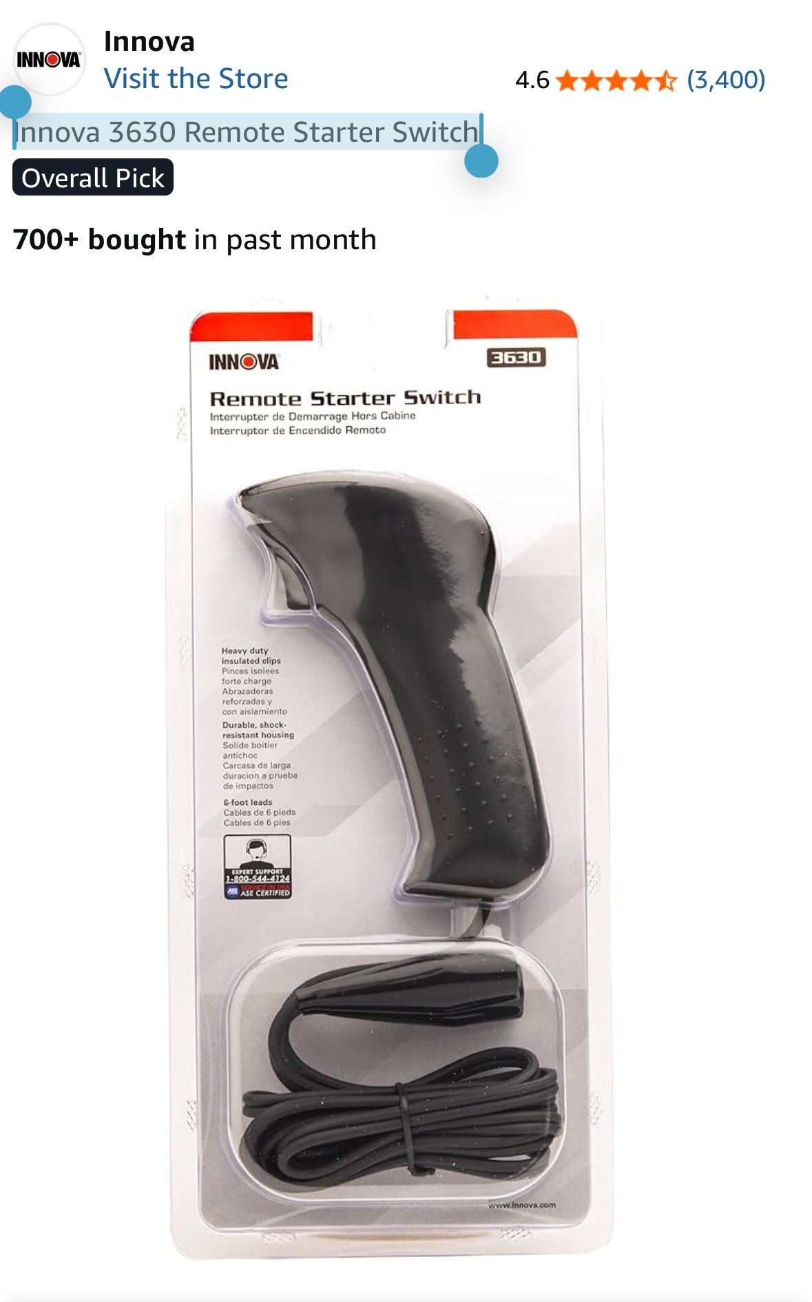 Innova 3630 Remote Starter Switch