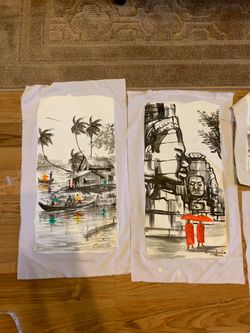 Cambodia paintings 7x16