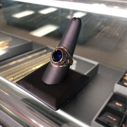 10KT Blue Stone North Salinas 76’ Class Ring