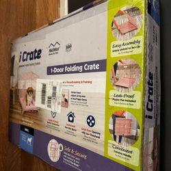 Midwest Pink Fashion iCrate Single Door Folding Dog Crate