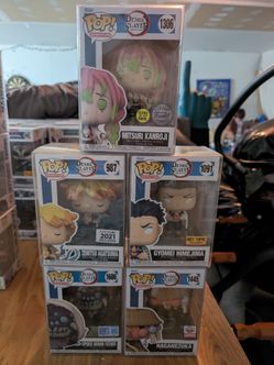 Five demon Slayer Funko pops