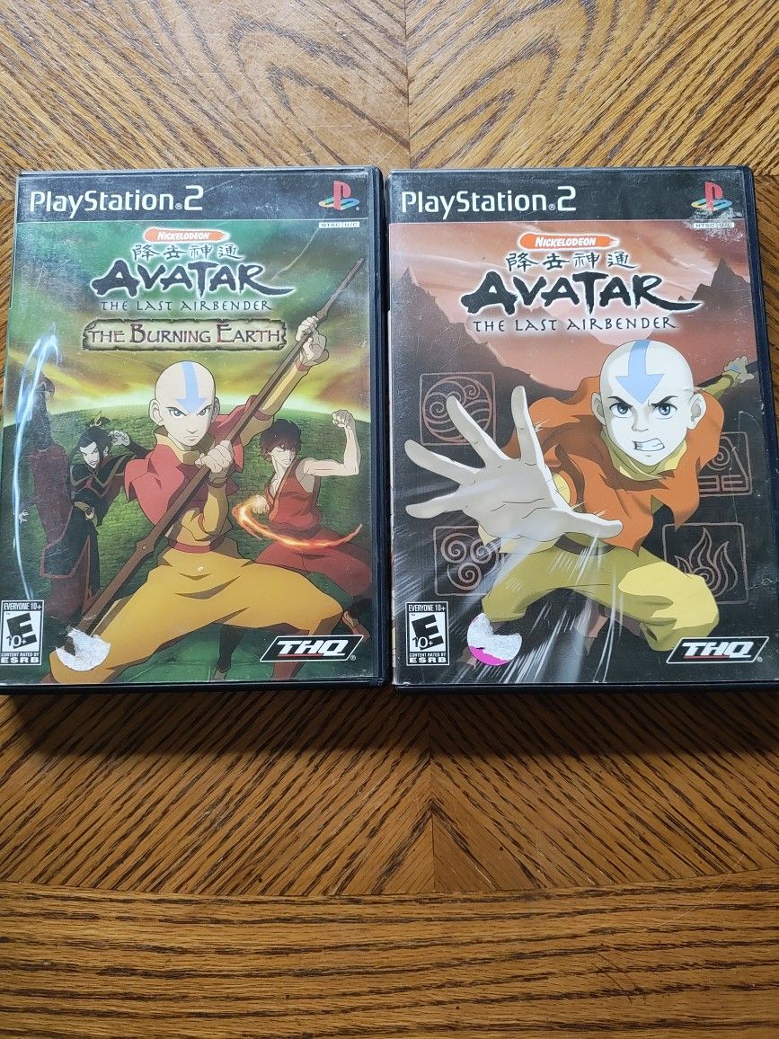 Avatar PS2 Game Lot – The Last Airbender + The Burning Earth (No Manual) Tested