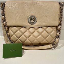 NWT Gorgeous! Kate Spade Leather Quilted Chain-Link Large Bag!