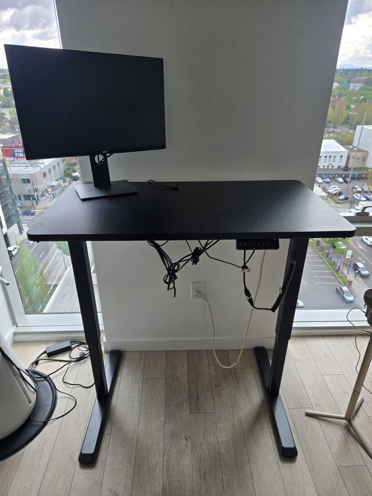 WFH Power Bundle – Standing Desk, 27” Dell Monitor, Docking Station, Webcam + Keyboard (Negotiable)