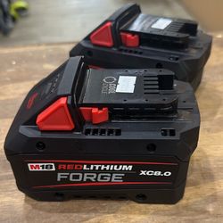 $120 EACH // Milwaukee M18 18V Lithium-Ion REDLITHIUM FORGE XC 8.0 Ah Battery 