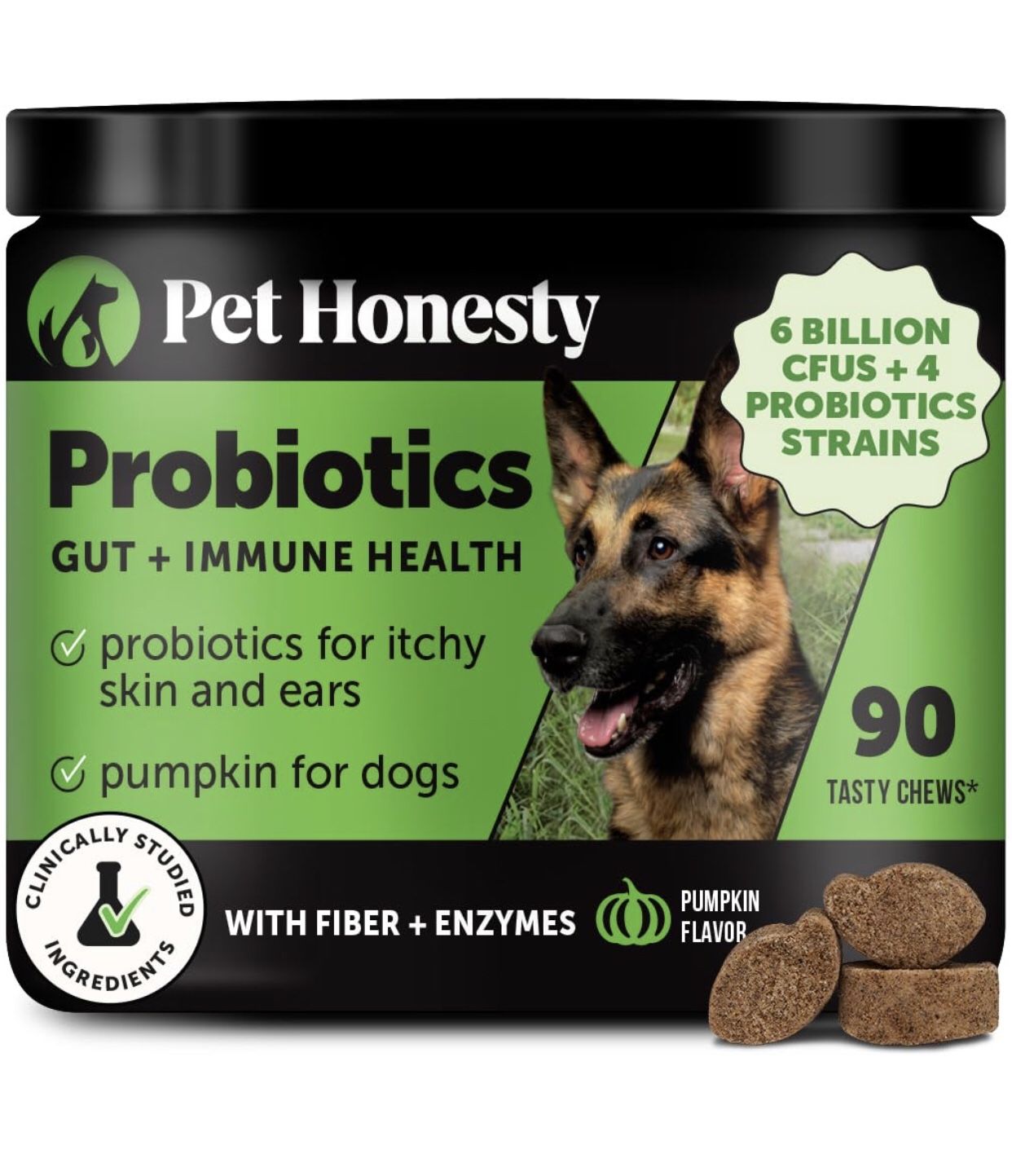Probiotics for Dogs for Occasional Diarrhea & Bowel Support, Digestive Enzymes with Prebiotics for Gut Health for Dogs, Immunity Health & Itch Relief 