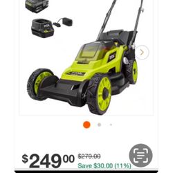 Lawn Mover Ryoby 18v  Bateria Y Cargador 