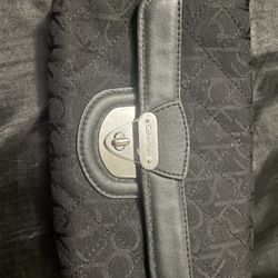 Calvin Klein Signature Logo Zip Canvas Trifold Wallet Clutch Monogram